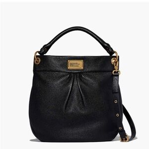 Marc by Marc Jacobs Black and Gold Hobo Classic Q Hillier Bag Purse Leather
